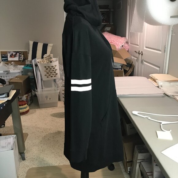 Women's Soho by NYC black Hoodie sweatshirt dress Size M - Picture 6 of 8